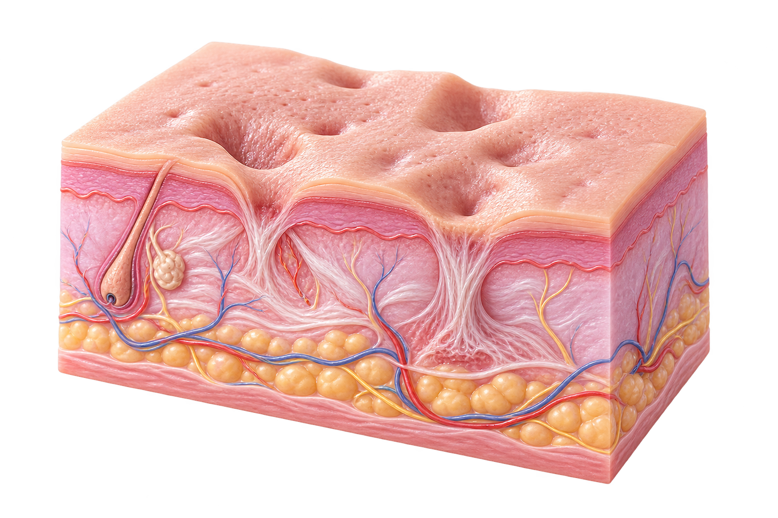 Illustration explaining acne scars