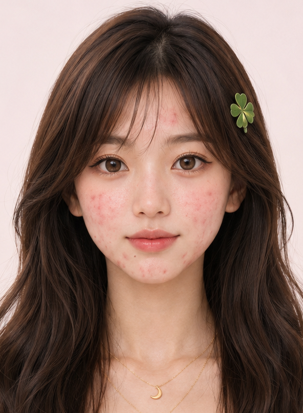 Illustration showing common facial areas where post-inflammatory erythema may appear