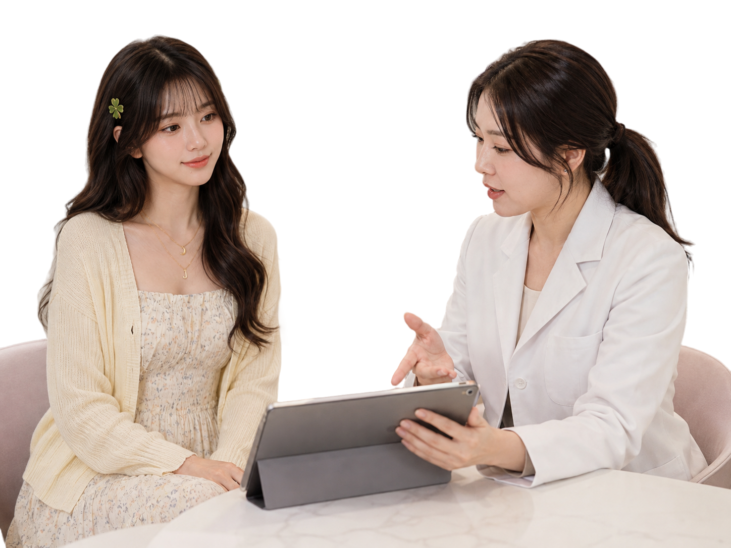 Combination skin dermatology consultation illustration