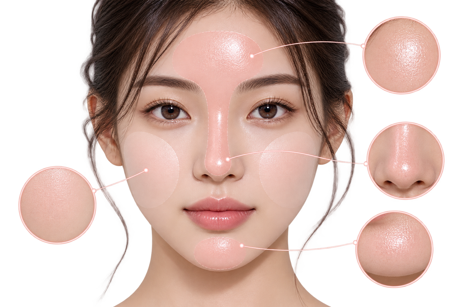 Illustration explaining combination skin