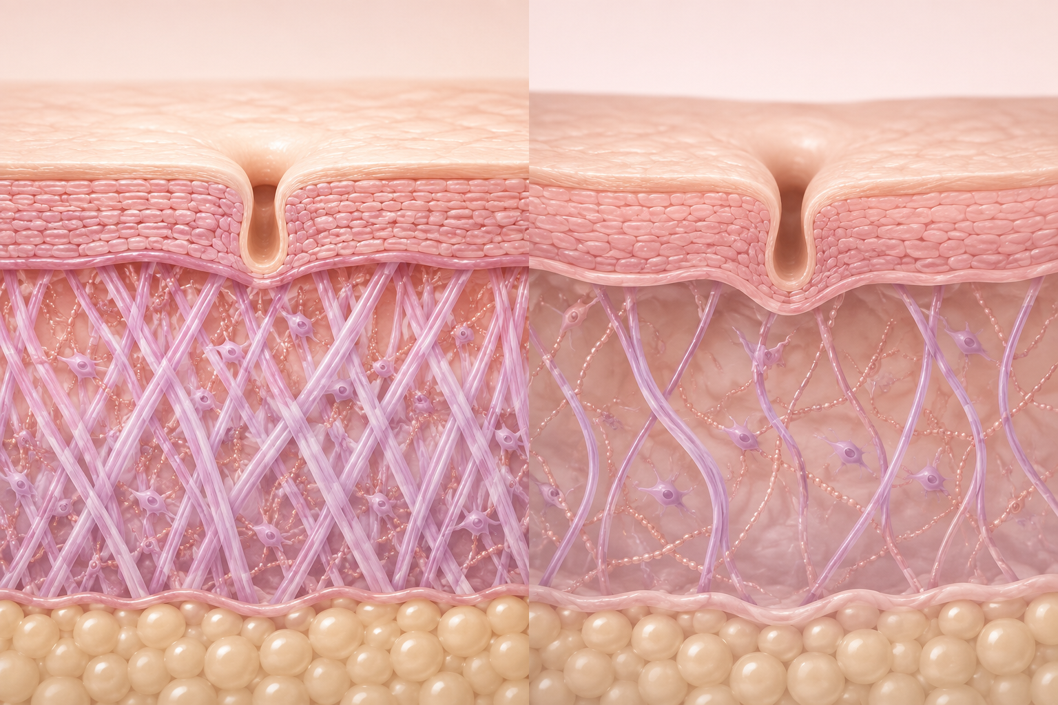 Sun exposure affecting skin collagen