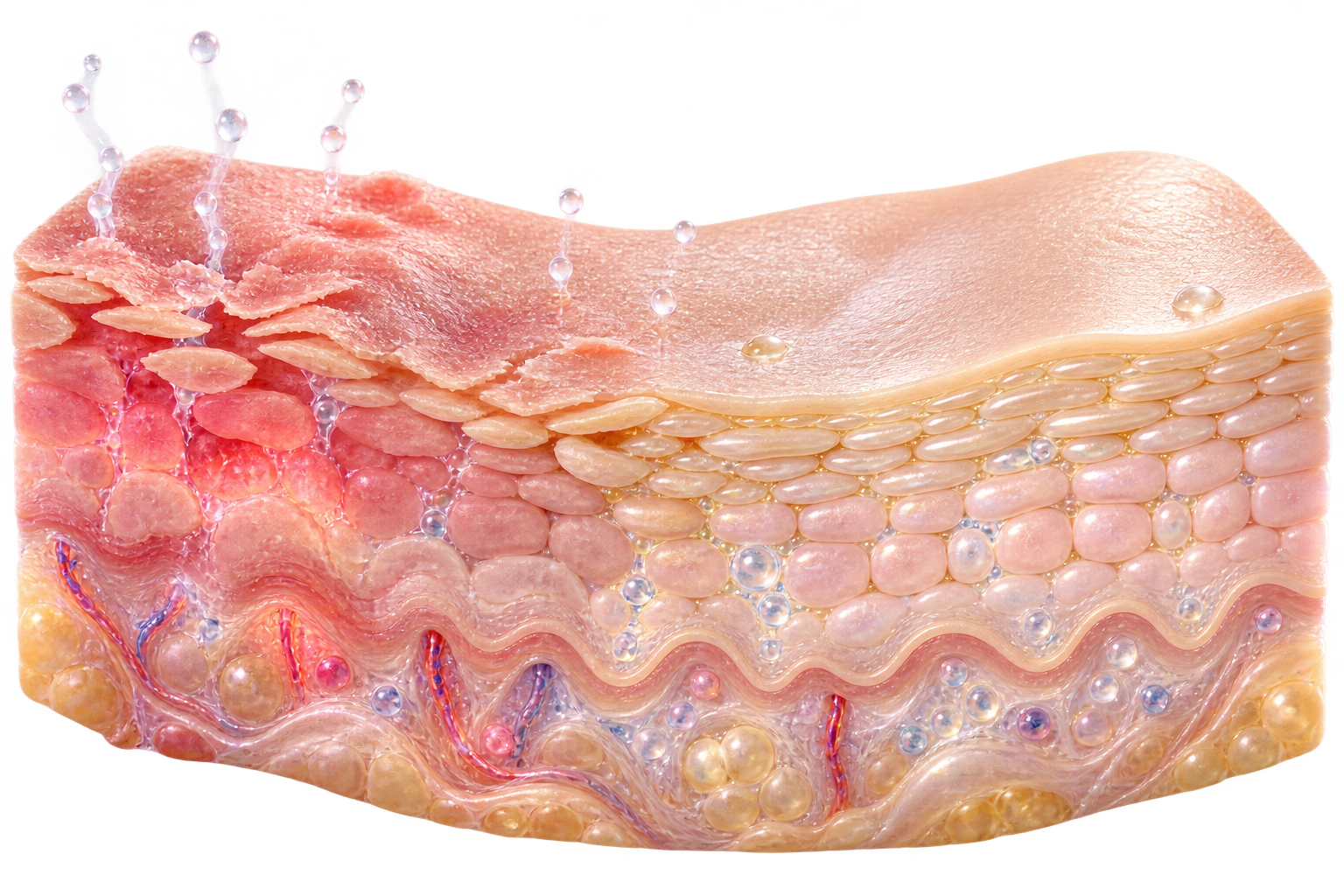 Skin barrier healing illustration
