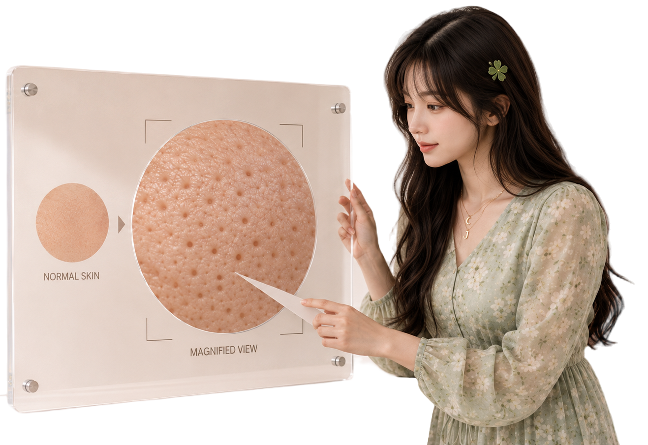 Illustration representing healthy skin pores