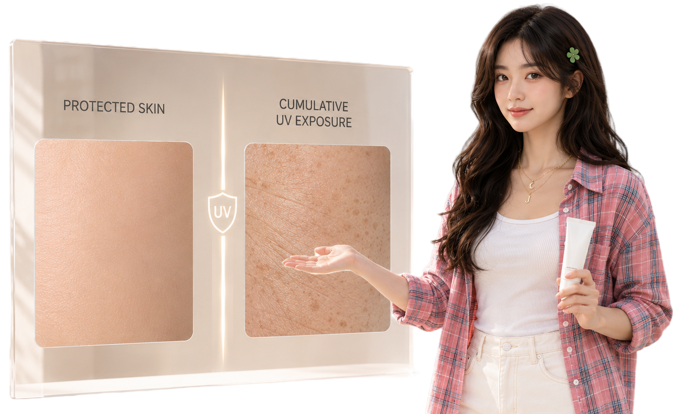 Sun damage skincare illustration