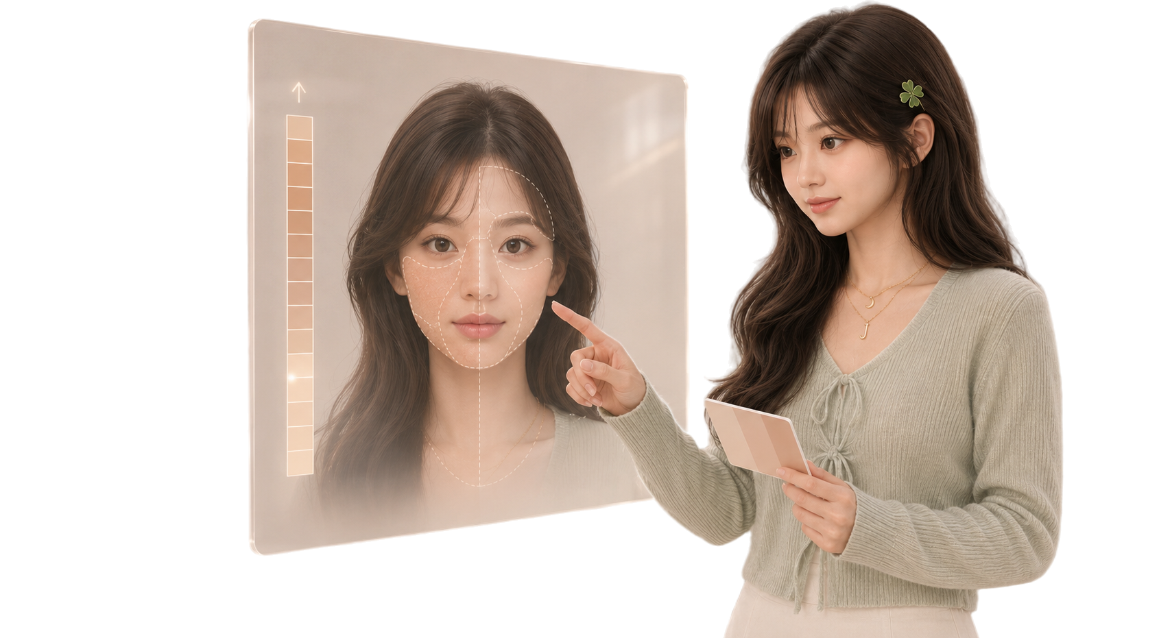 Uneven skin tone skincare illustration
