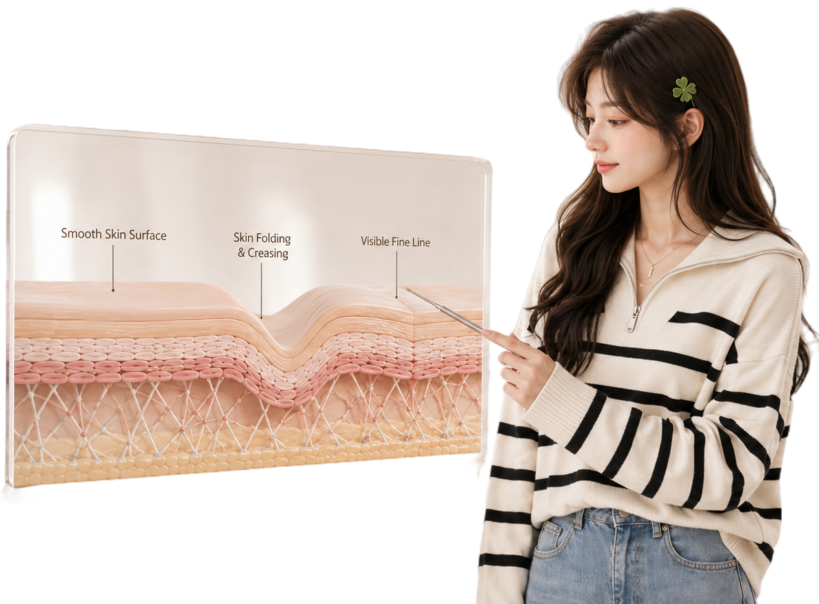Wrinkles skincare illustration