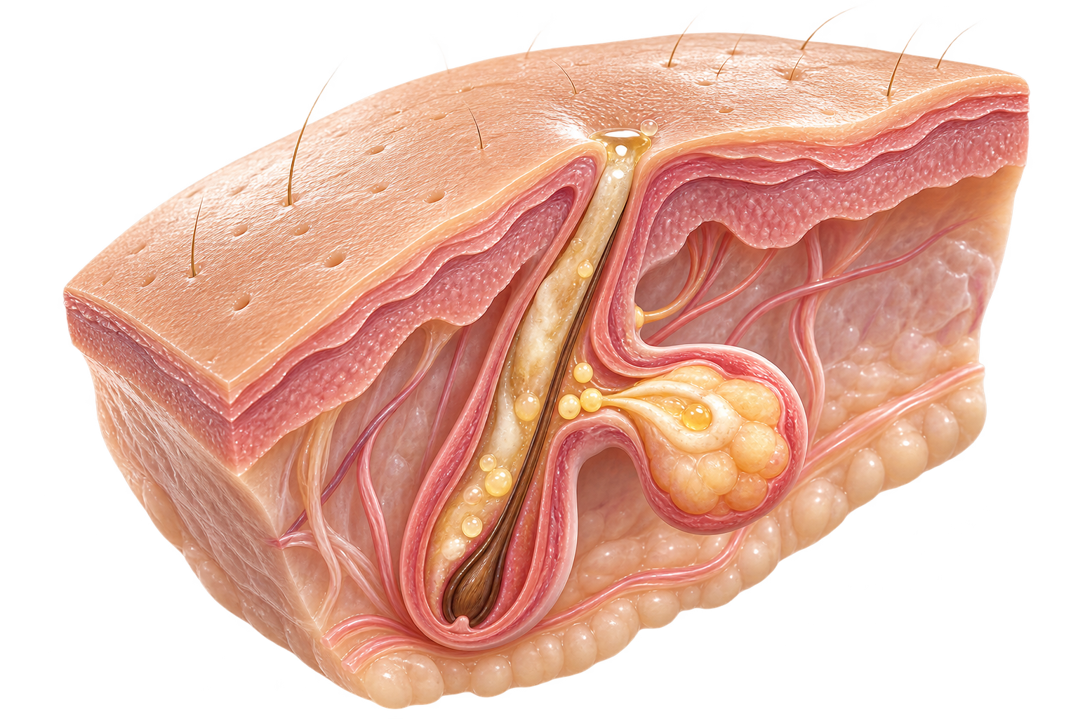 Skincare illustration showing healthy pore care