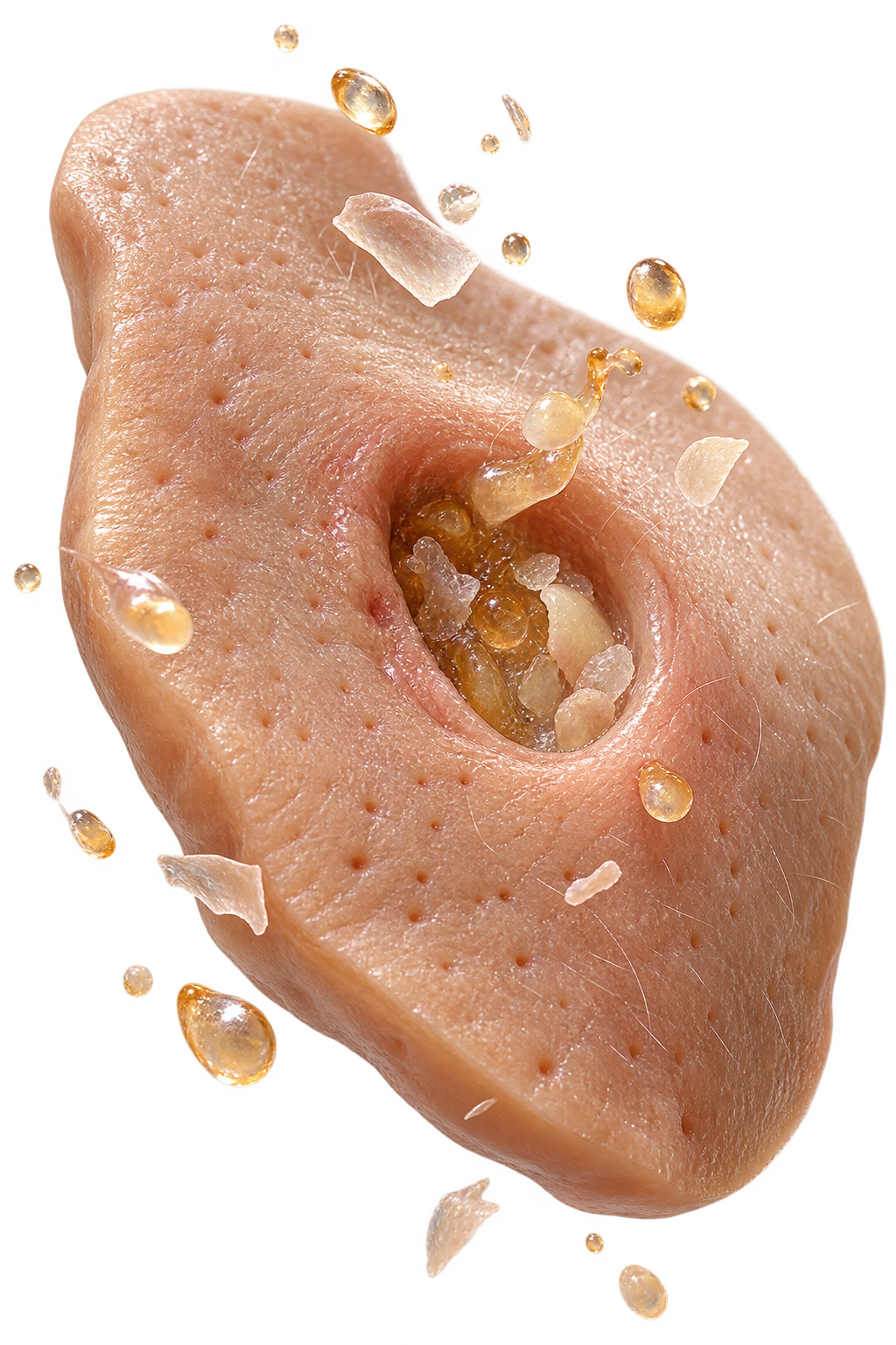 Illustration showing buildup inside a clogged pore