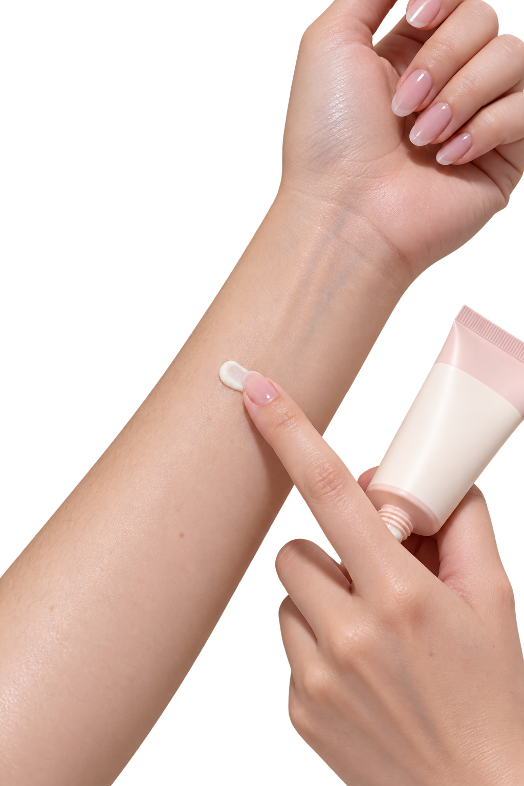 Illustration showing patch testing a skincare product