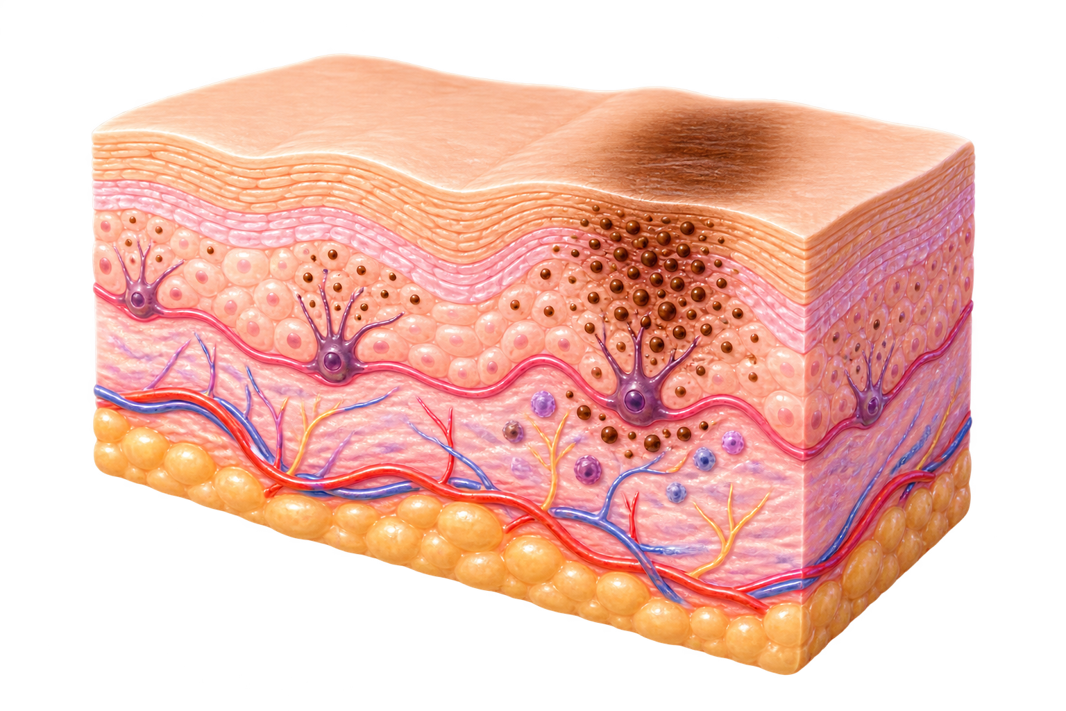 Post-inflammatory hyperpigmentation illustration