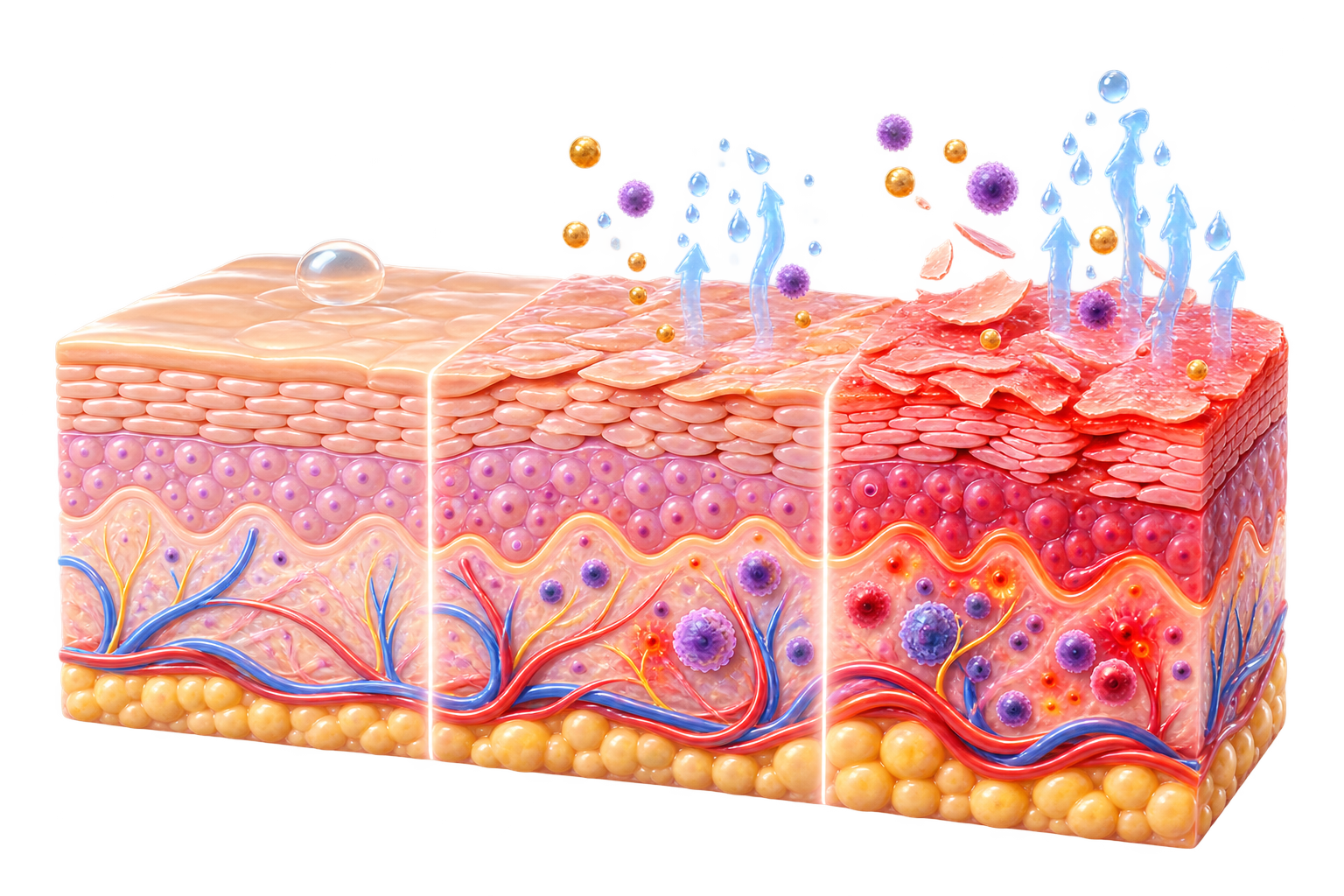 Illustration of irritated skin