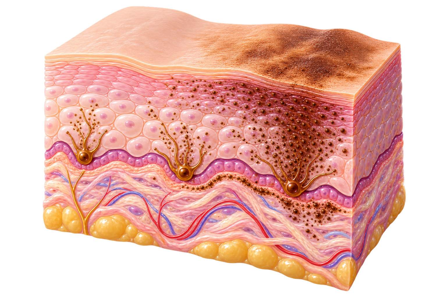 Melasma pigmentation illustration