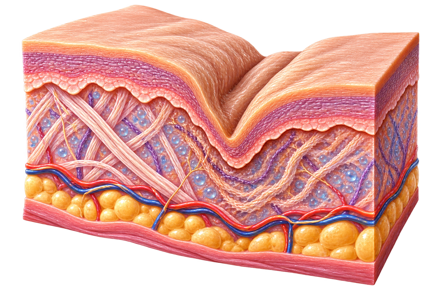 Illustration explaining wrinkles